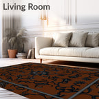 Baroque Floral Inky Indigo Rug