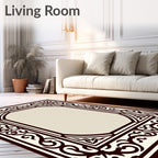 Elegant Scrollwork Border Design Rug