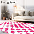 Pink Starburst Geometric Pattern Rug
