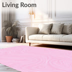 Soft Pink Swirl Art Design Pink Abstract Wave Pattern Rug