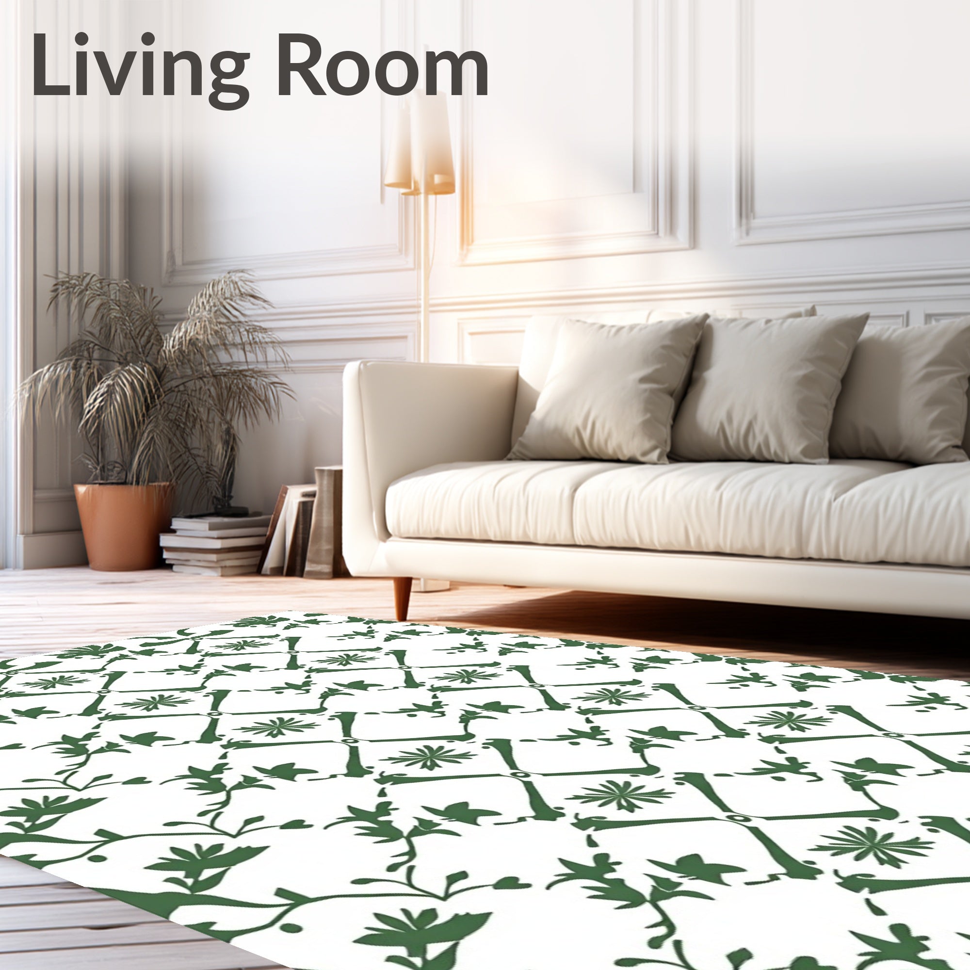 Vine And Lattice Floral Design Rug