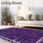 Purple Swirl Abstract Lines Rug