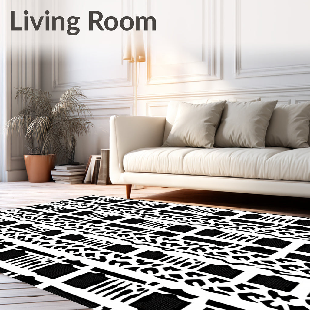 Bold Stripe Leopard Modern Pattern Rug