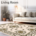 Ornate Floral Medallion Pattern Rug