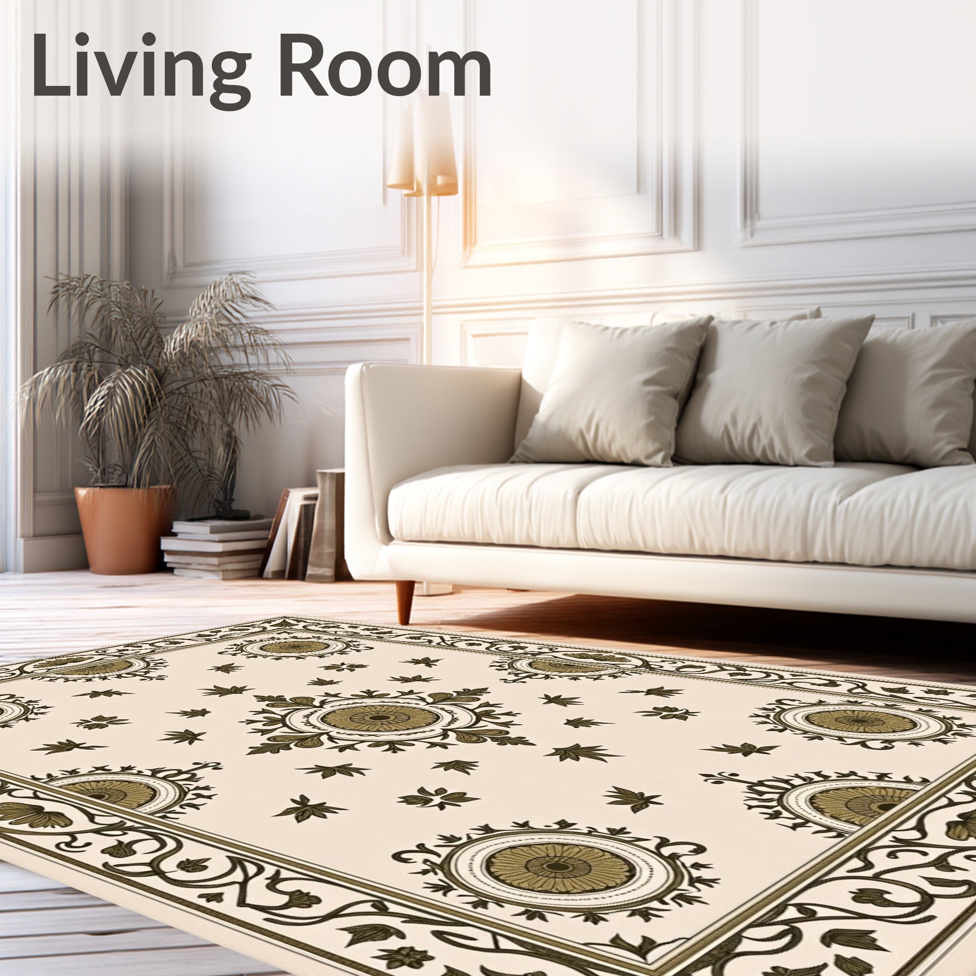 Ornate Floral Medallion Pattern Rug