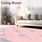Pink Lavender Bow Motif Rug