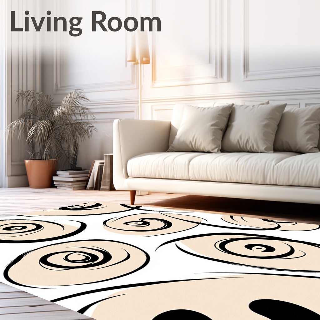 Abstract Swirls With Blush Accents Rug