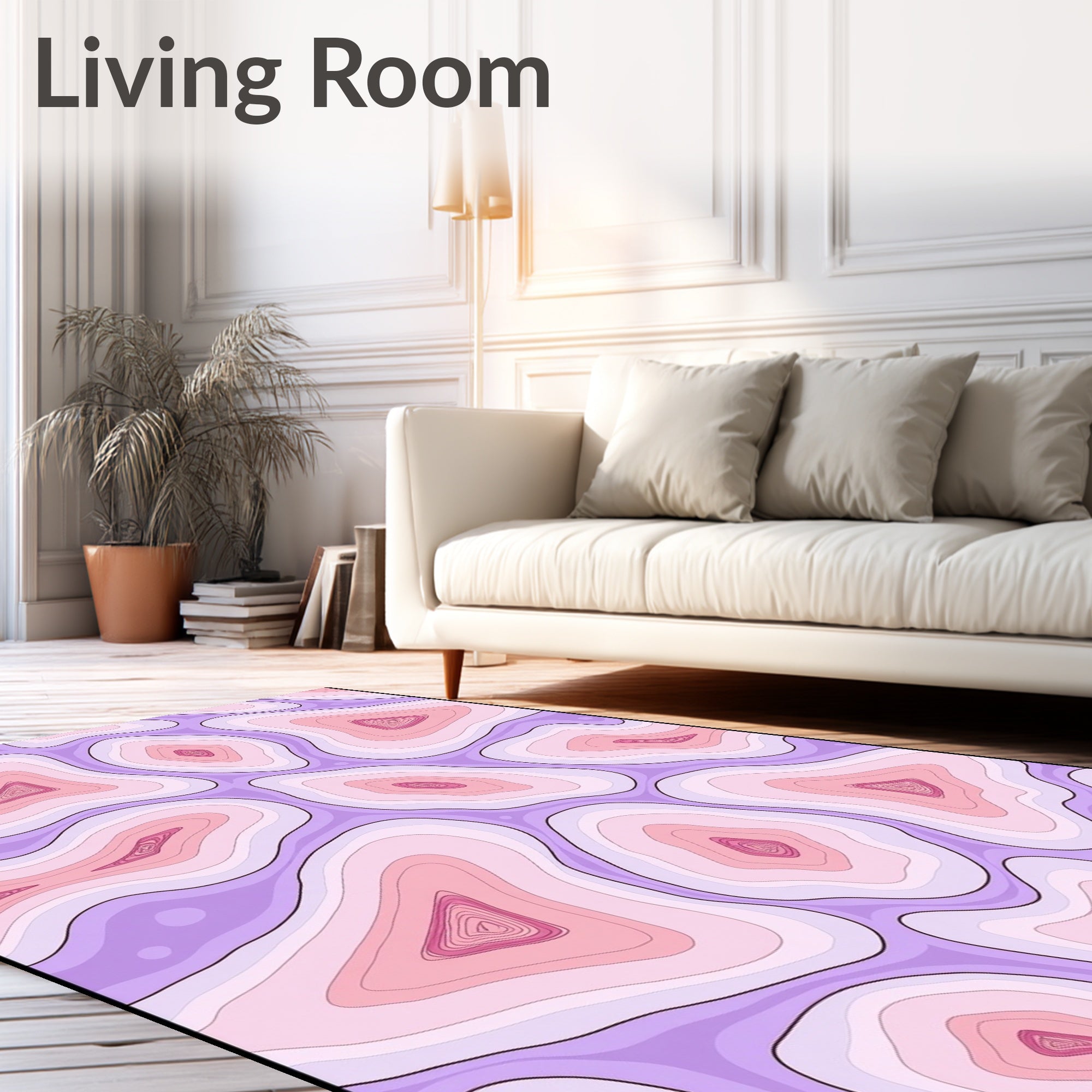 Abstract Organic Contour Pattern Rug