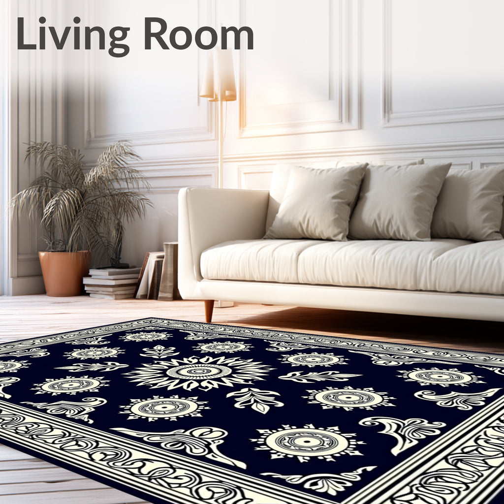 Classic Intricate Floral Mandala Pattern Rug