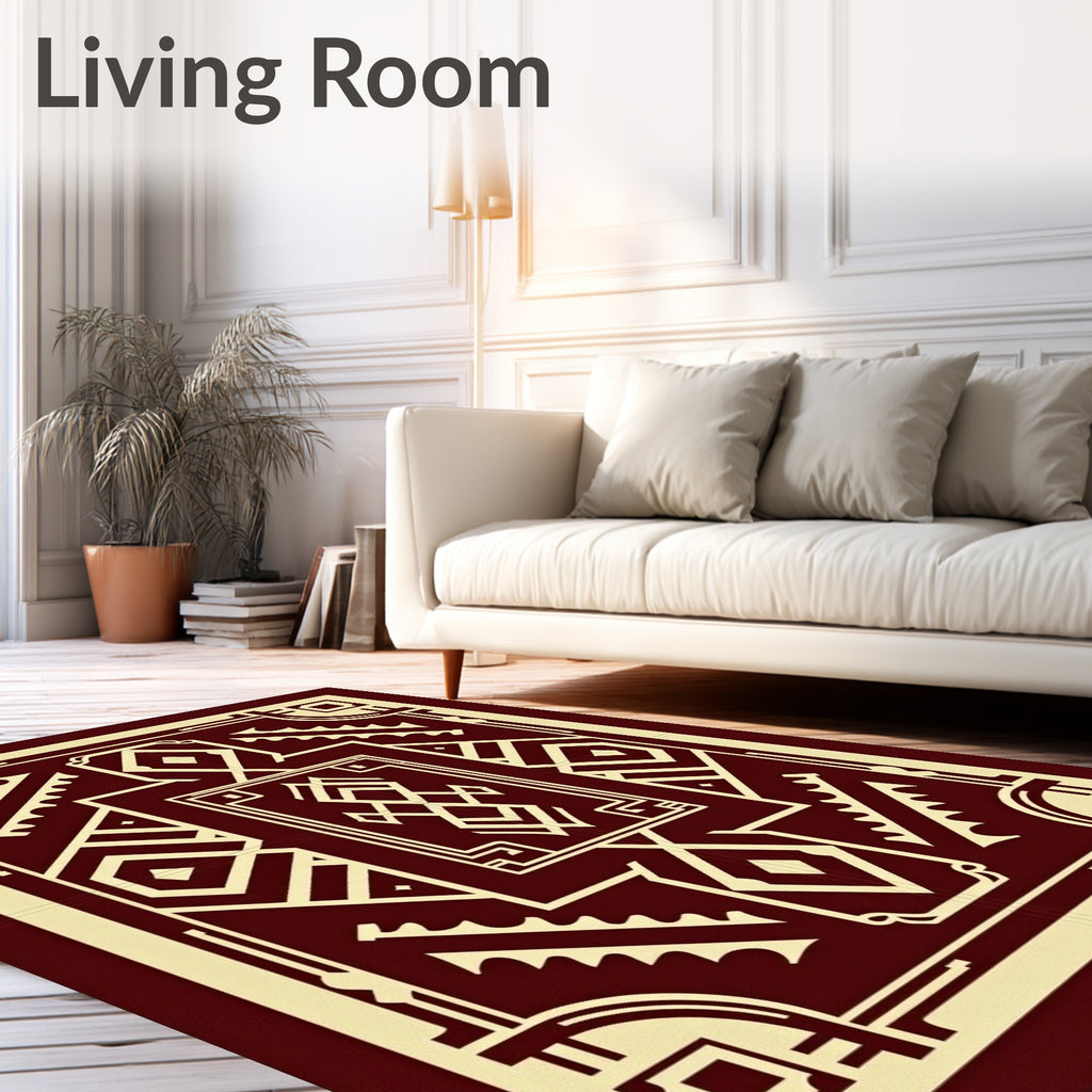 Art Deco Geometric Diamond Pattern Rug
