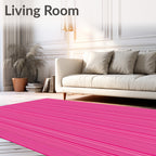 Modern Pink Vertical Stripe Design Rug