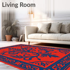 Vibrant Floral Scrollwork Carpet Design Rug