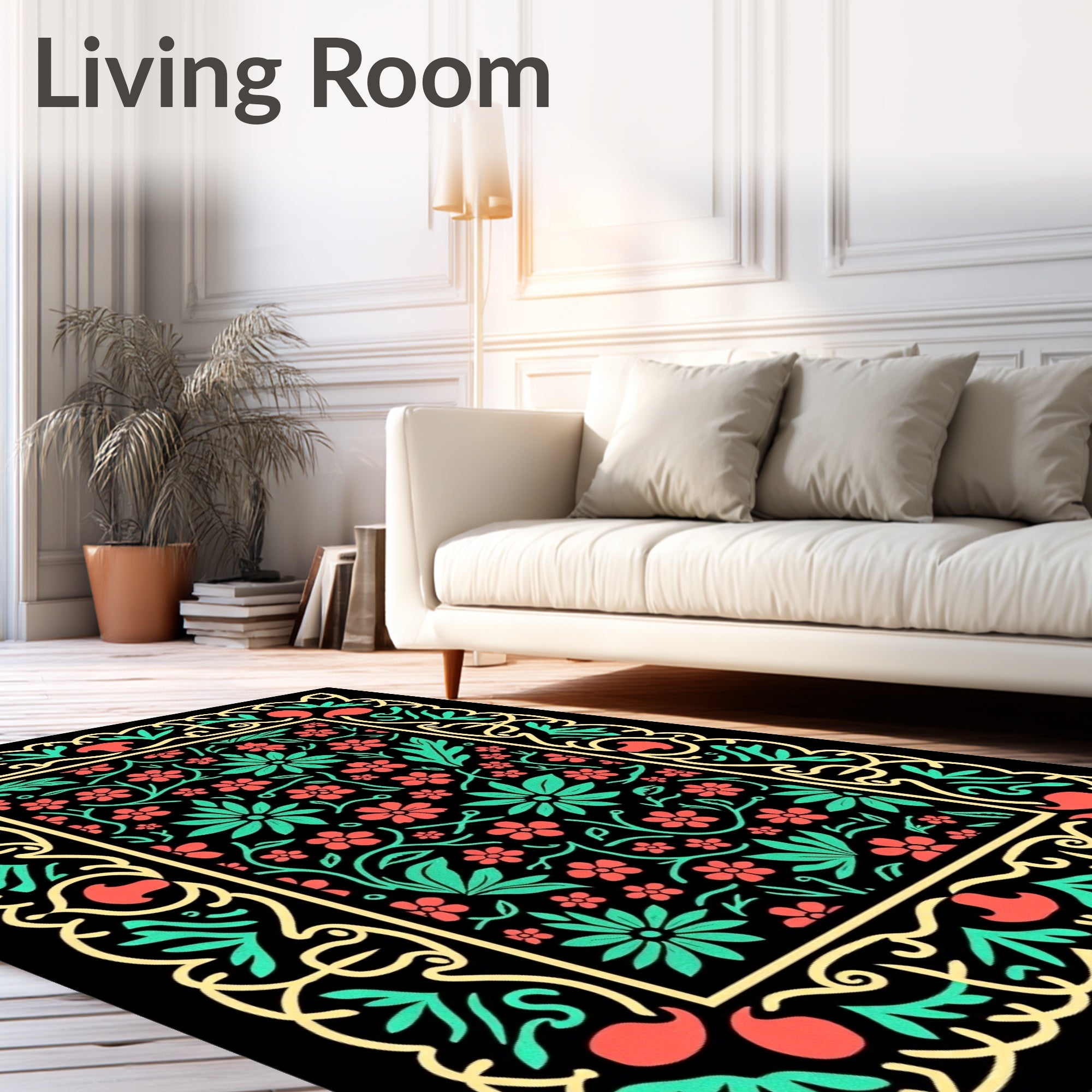Ornate Floral Pattern Rug