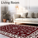 Crimson White Classic Floral Medallion Rug