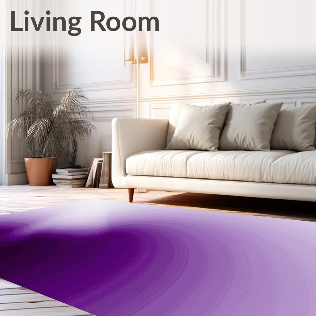 Purple Abstract Swirl Design Rug