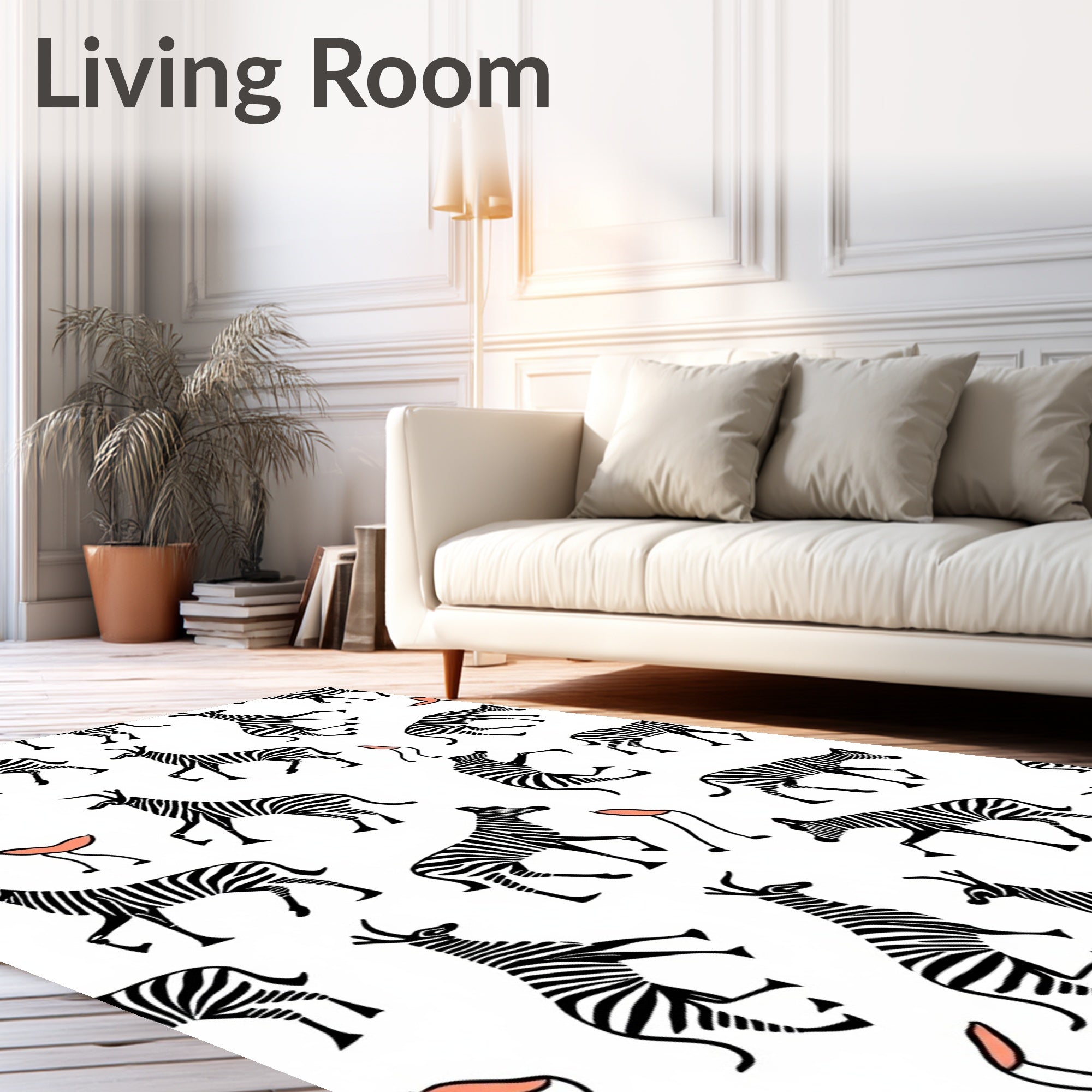 Whimsical Zebra Stripe Pattern Rug