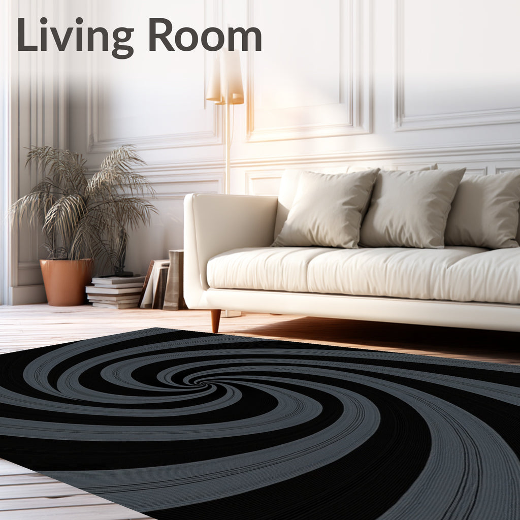 Op Art Swirl Design Rug