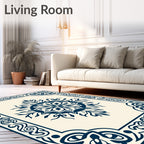 Ornate Floral And Scrollwork Symmetry Rug