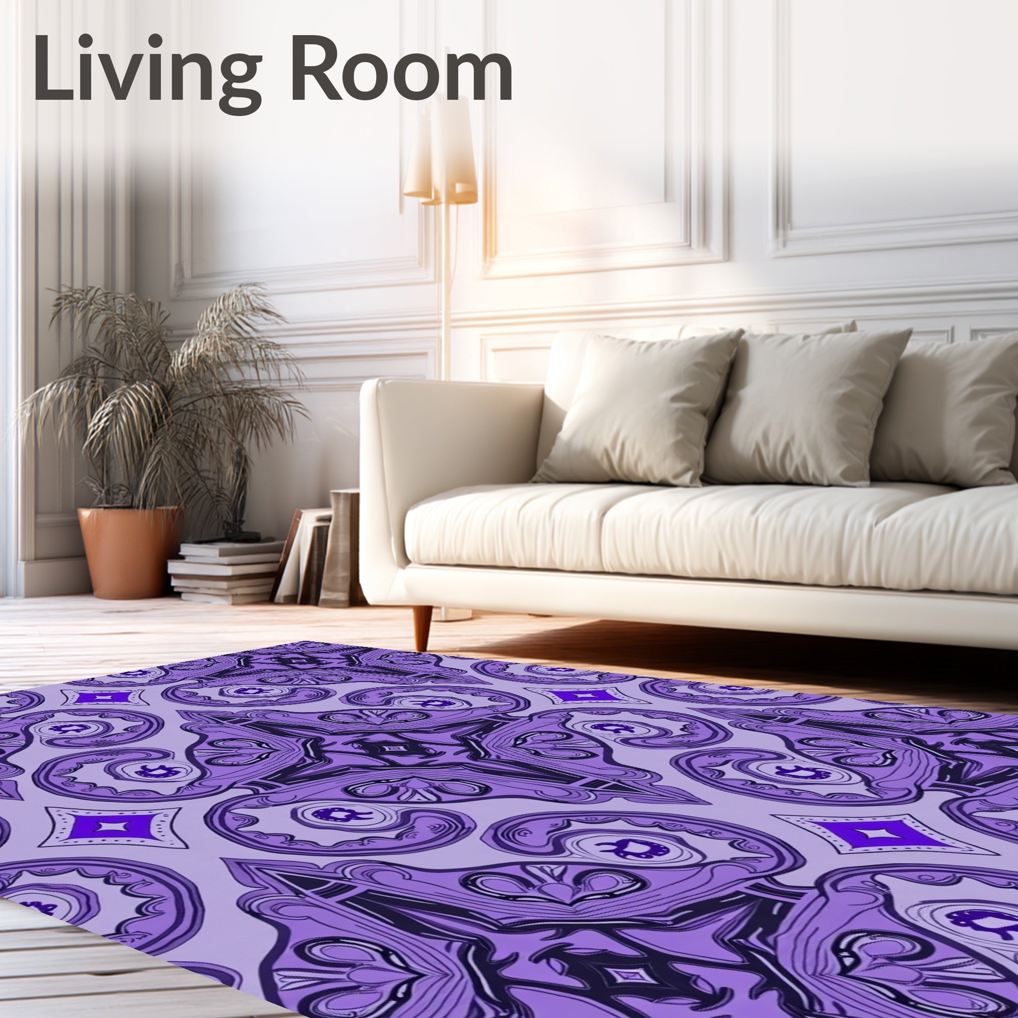 Purple Intricate Abstract Pattern Rug