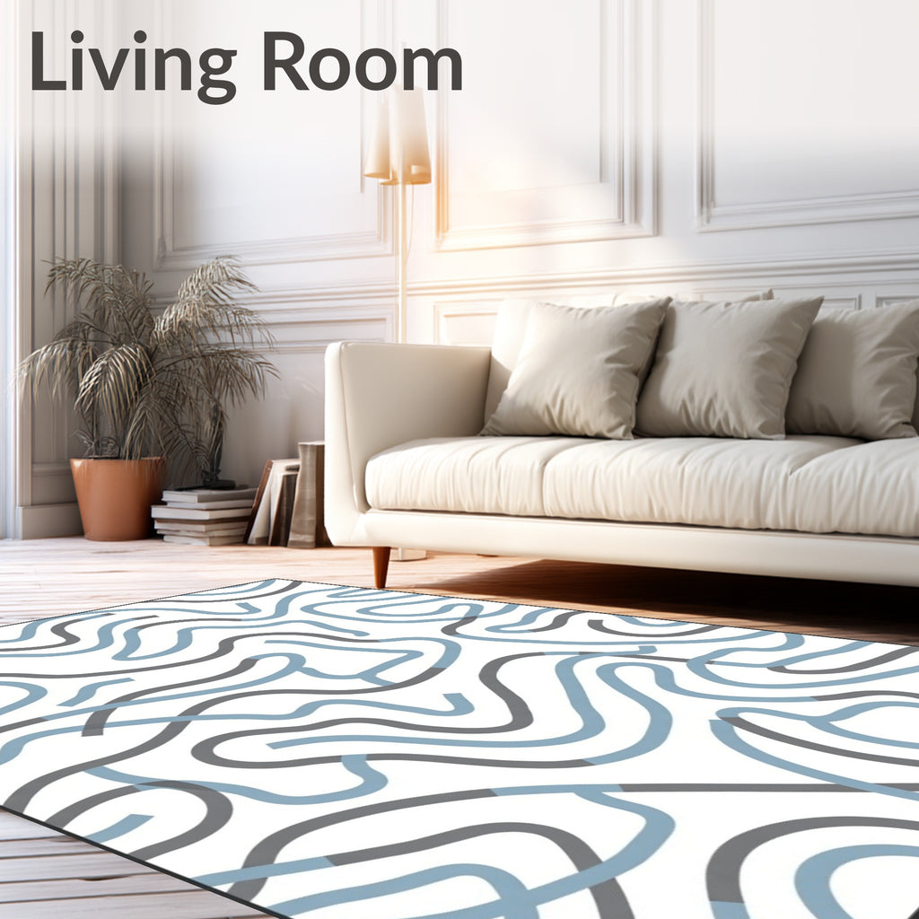Flowing Line Abstract Pattern Rug