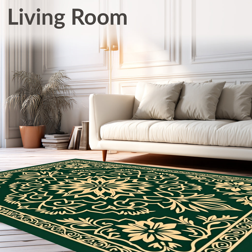 Intricate Floral Medallion Pattern Rug