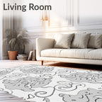 Abstract Swirls Graphic Print Rug