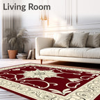 Elaborate Floral Scrollwork Patterned Rug