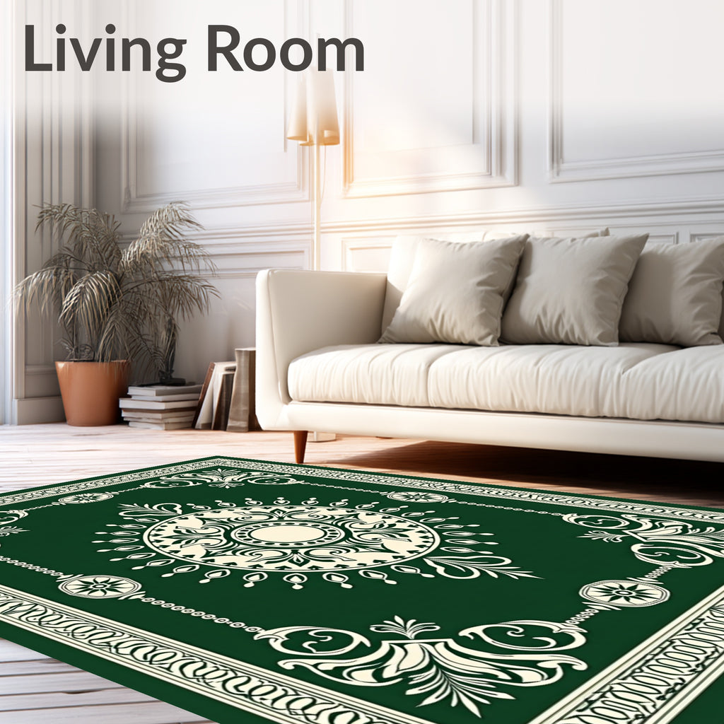 Elegant Scrollwork Mandala Pattern Rug