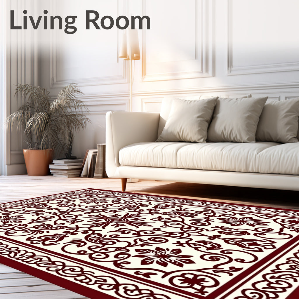 Intricate Floral Vine Pattern Rug