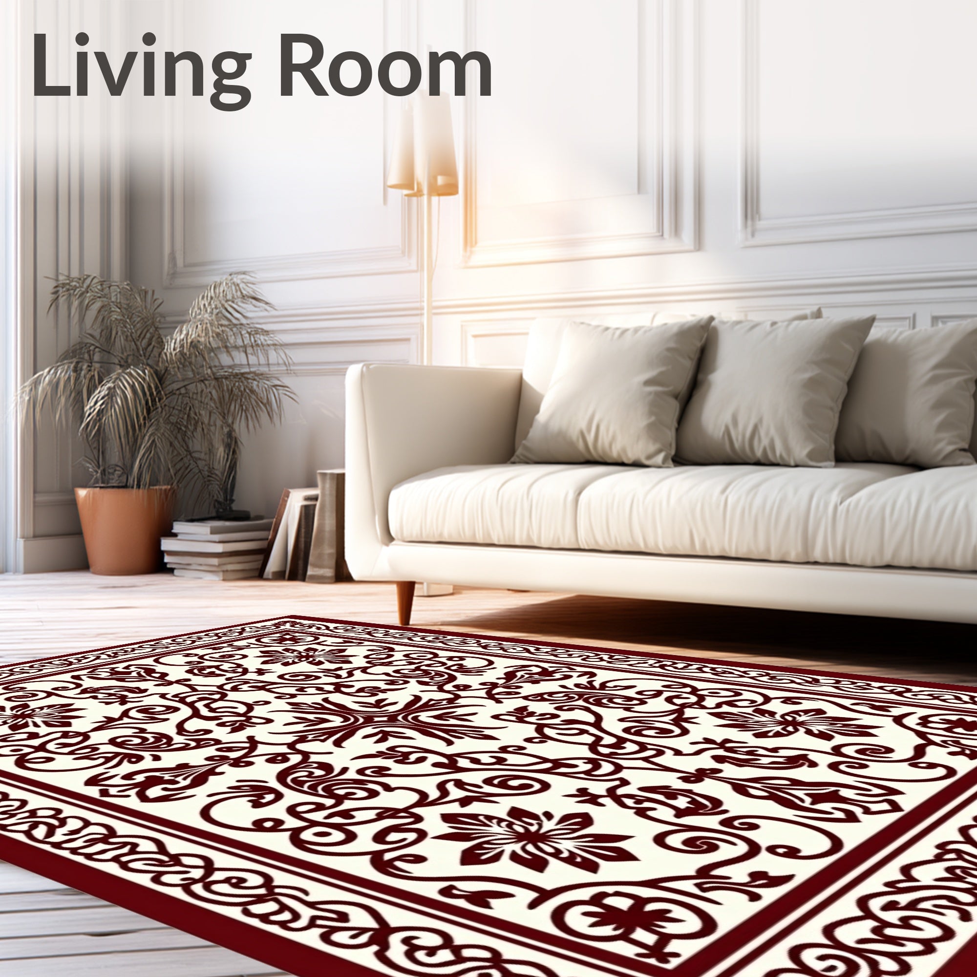 Intricate Floral Vine Pattern Rug