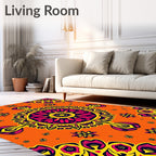 Vibrant Floral Mandala Pattern Rug