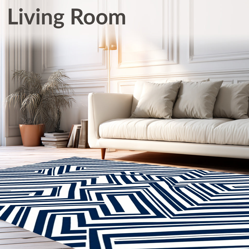Complex Geometric Labyrinth Pattern Rug