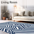Complex Geometric Labyrinth Pattern Rug