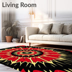Radiant Sunburst Geometric Pattern Rug