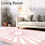 Art Deco Sunburst Geometric Frame Rug