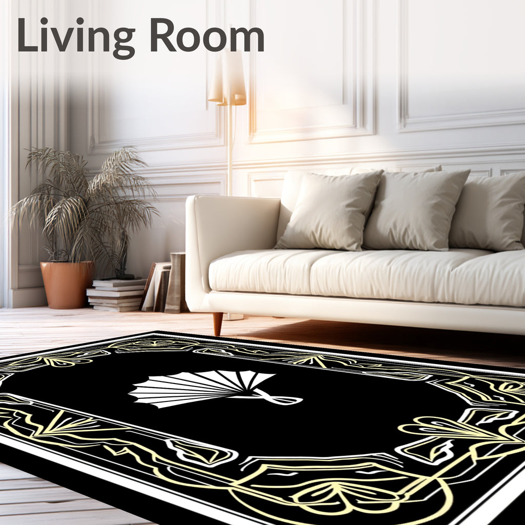 Art Deco Style Fan Emblem Rug