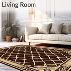 Geometric Lattice With Ornate Borders Rug