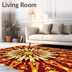 Radiant Sun Mandala Pattern Rug