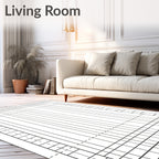 Minimalist Linear Grid Pattern Rug