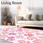 Whimsical Blossom Pattern With Pink Hues Rug