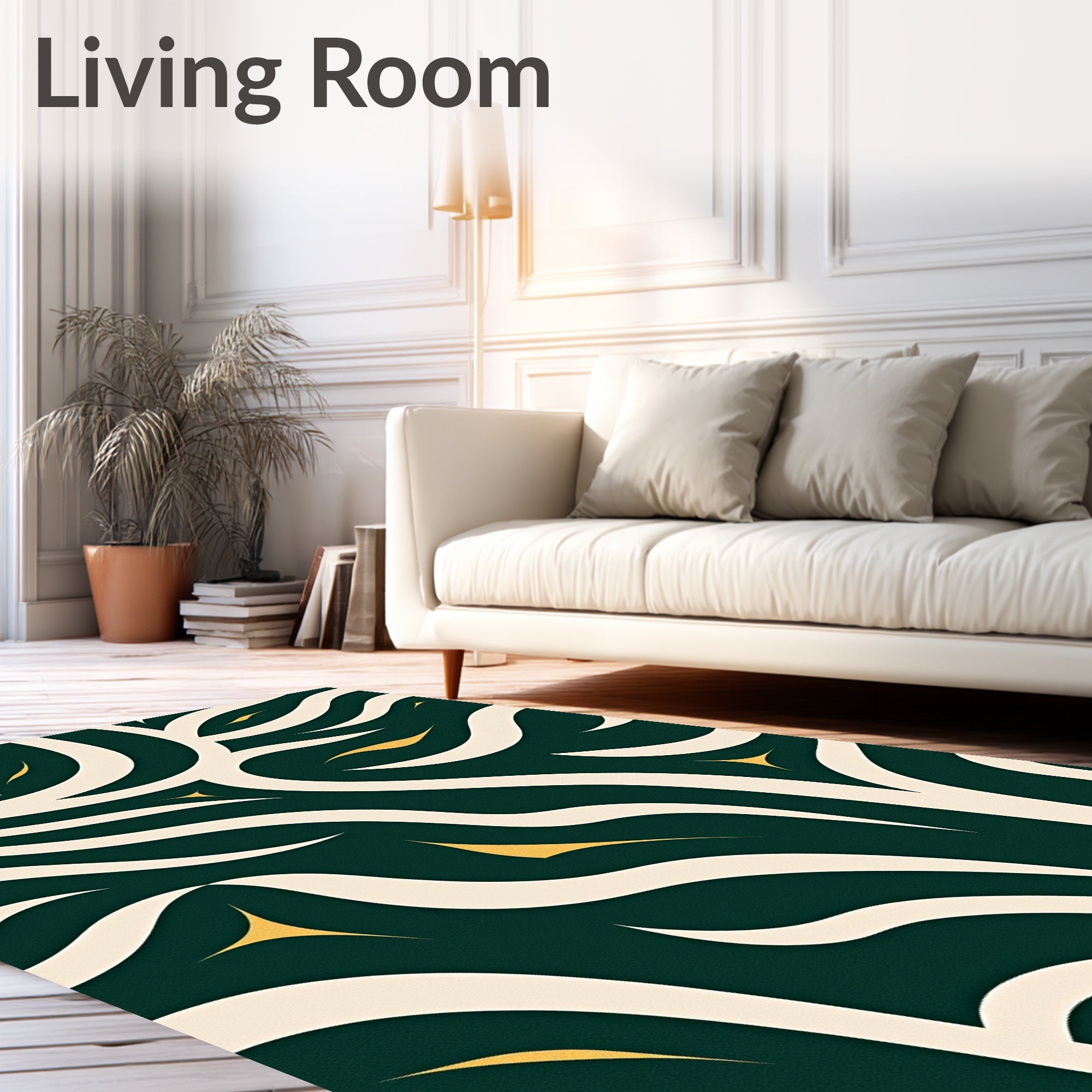 Abstract Organic Swirl Pattern Rug