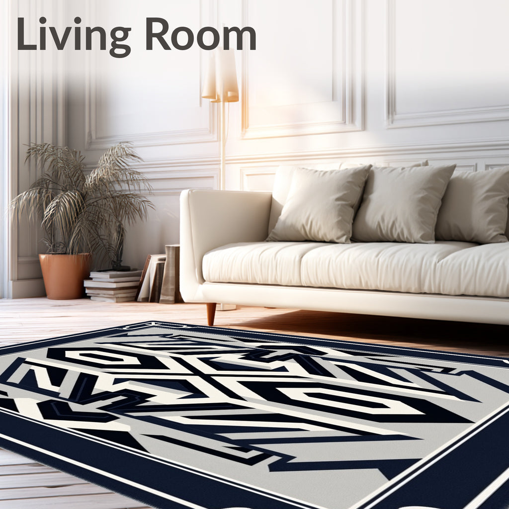 Monochromatic Geometric Art Deco Rug