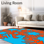 Aqua Splatter Bold Abstract Rug