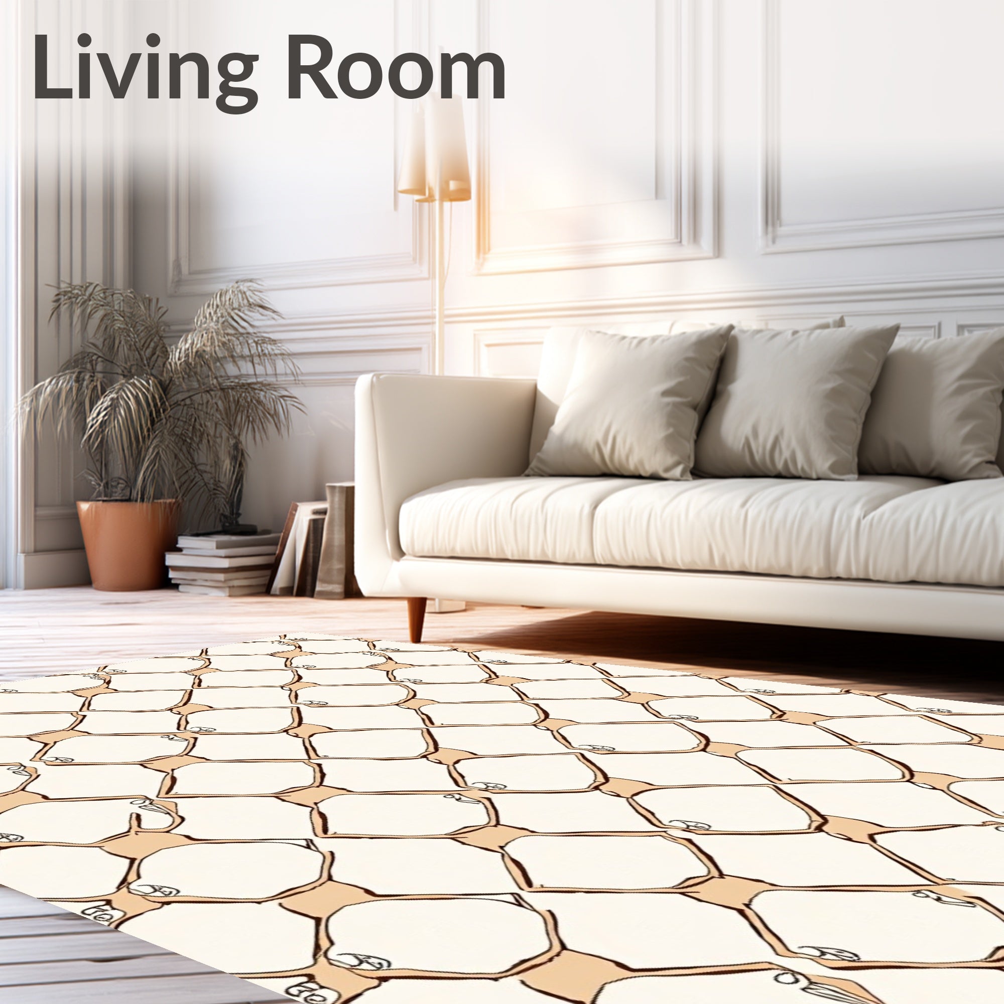 Abstract Humanoid Diamond Pattern Rug