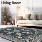 Elegant Cream Floral Medallion Rug