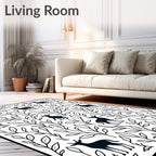 Whimsical Deer Botanical Pattern Rug