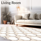 Neutral Hue Geometric Shape Pattern Rug