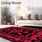 Vibrant Floral Mandala Patterned Rug