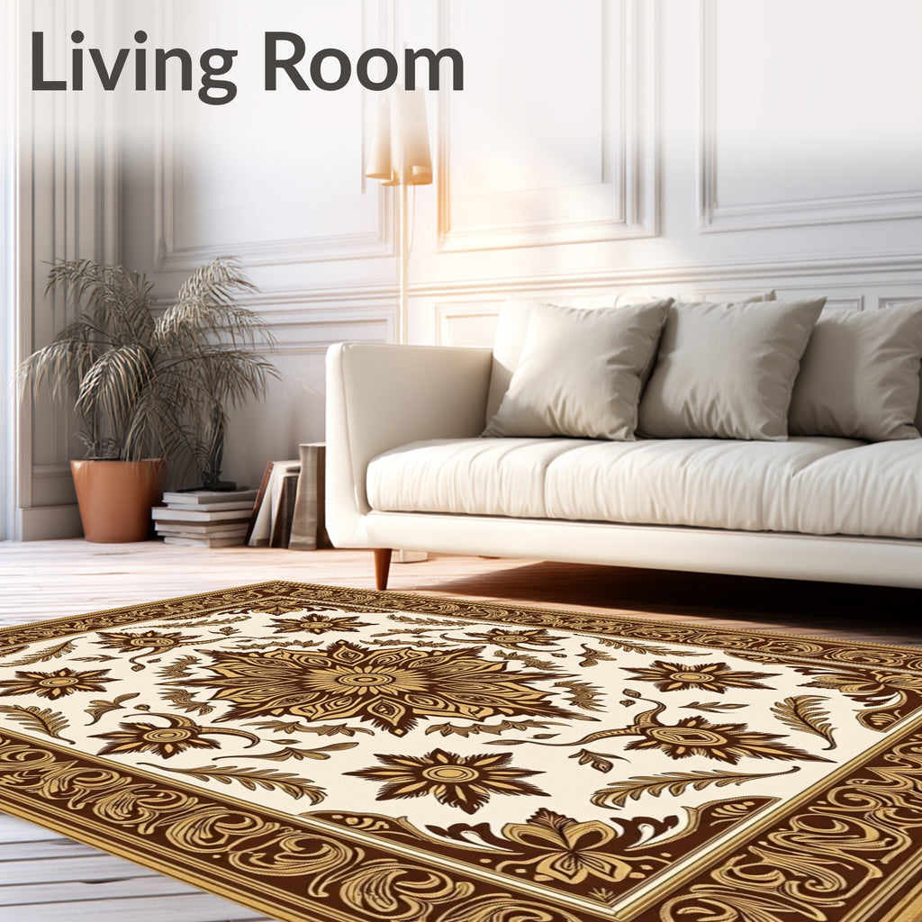 Intricate Floral Medallion Pattern Rug