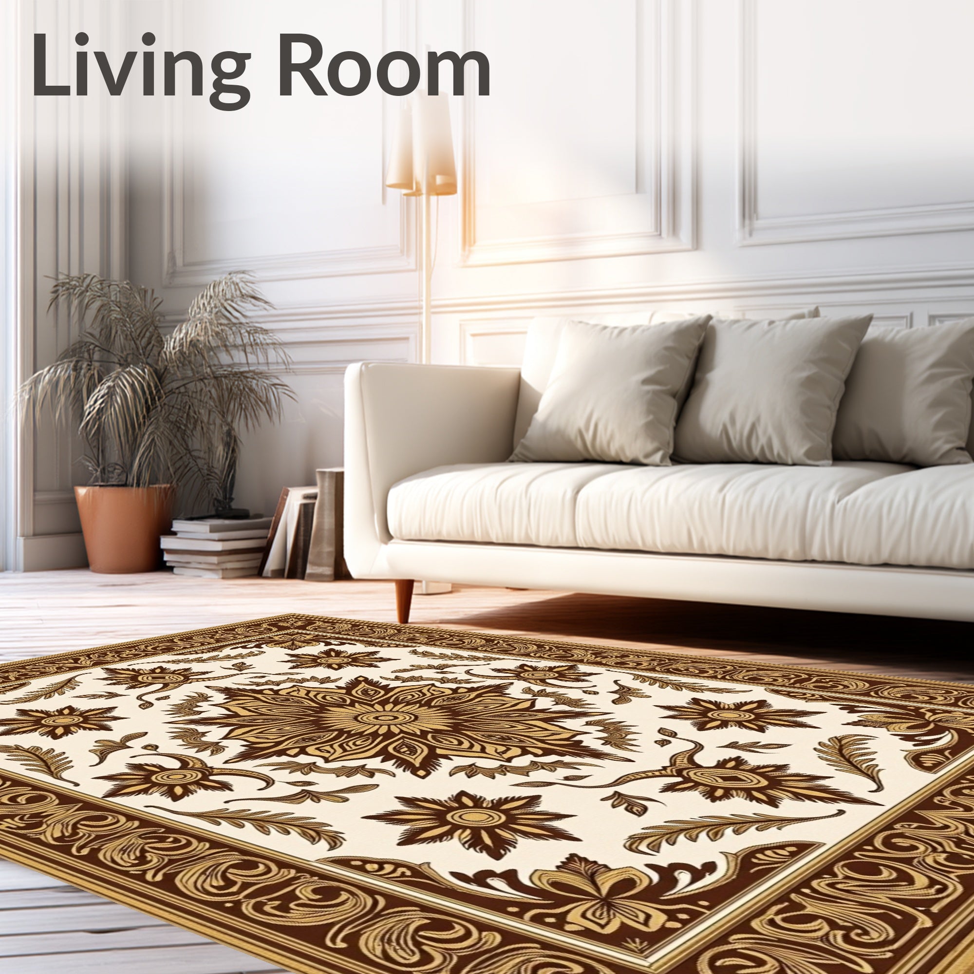 Intricate Floral Medallion Pattern Rug